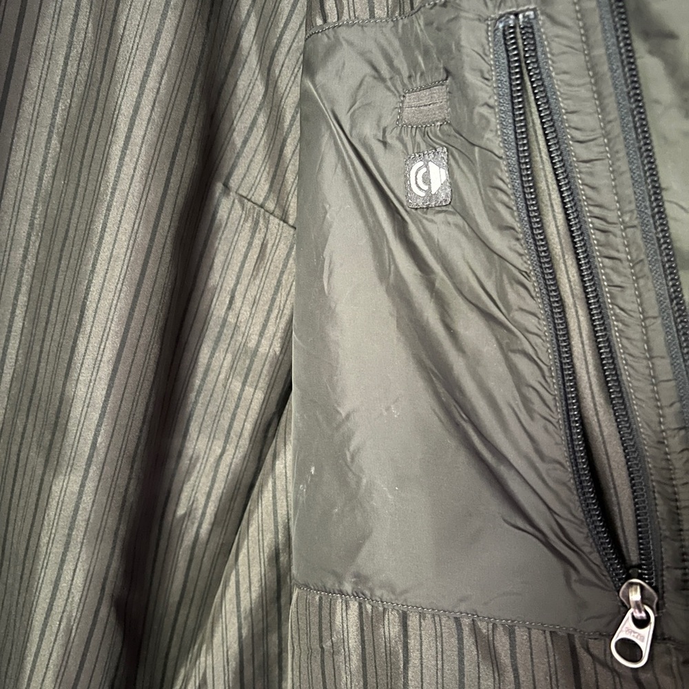 The North Face Wool Gray Vintage Jacket with Striped Lining Zip Up Collared L - Picture 8 of 17